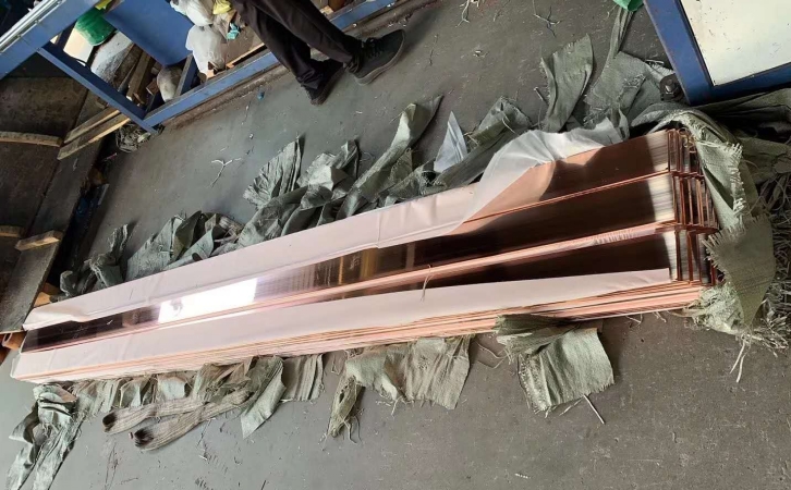 镀锡紫铜方排直角紫铜排10*100圆角纯铜排导电好